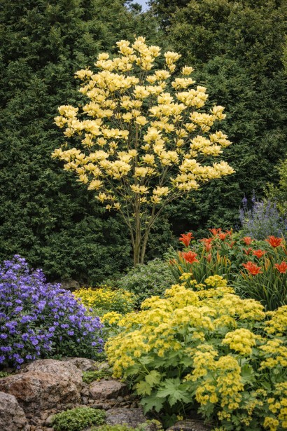 Магнолія гібридна Баттерфляйз в ландшафті